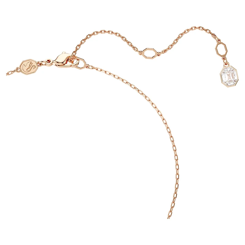 Dextera pendant, Round cut, White, 18K rose gold finish