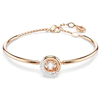 Dextera bangle, Round cut, White, Rose gold-tone plated by SWAROVSKI