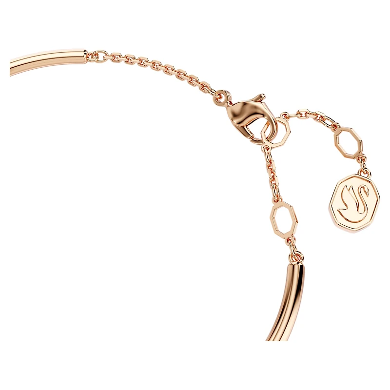 Dextera bangle, Round cut, White, 18K rose gold finish