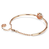 Dextera bangle, Round cut, White, 18K rose gold finish