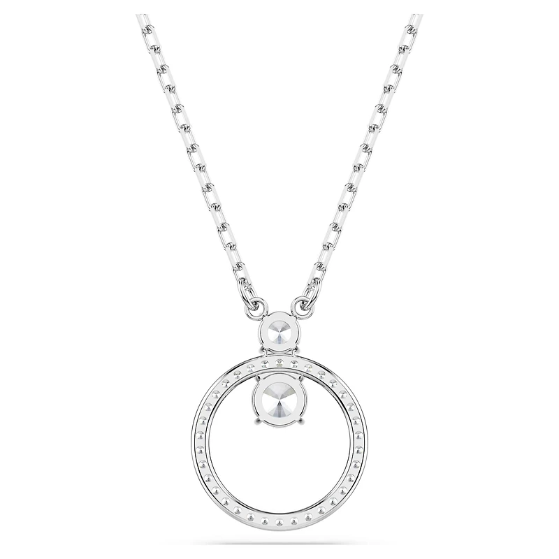 Constella pendant, Pavé, Round cut, White, Rhodium plated by SWAROVSKI