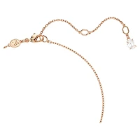 Matrix pendant, Crystal pearl, Round cut, White, 18K rose gold finish