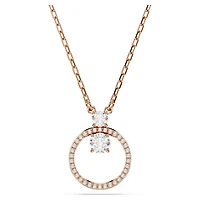 Constella pendant, Pavé, Round cut, White, 18K rose gold finish