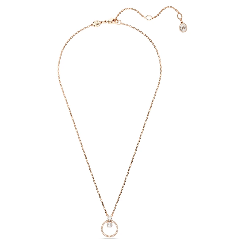 Constella pendant, Pavé, Round cut, White, 18K rose gold finish