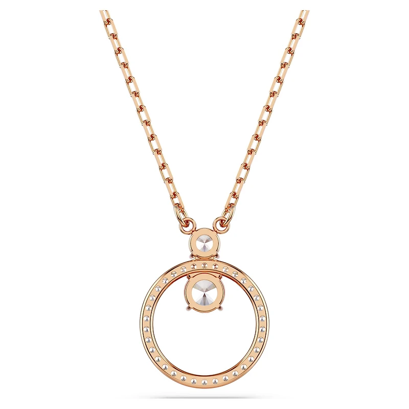 Constella pendant, Pavé, Round cut, White, 18K rose gold finish