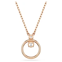 Constella pendant, Pavé, Round cut, White, 18K rose gold finish