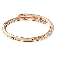 Dextera bangle, Magnetic closure, White, 18K rose gold finish