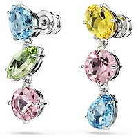 Gema drop earrings, Asymmetrical design, Mixed cuts, Multicoloured