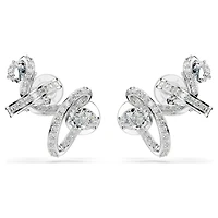 Hyperbola ear cuff, Mixed cuts, White, Rhodium plated by SWAROVSKI