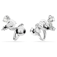 Hyperbola ear cuff, Mixed cuts, White, Rhodium plated by SWAROVSKI
