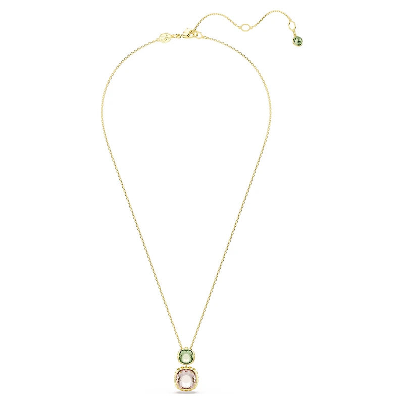 Chroma pendant, Cushion cut, Multicoloured, 18K gold finish