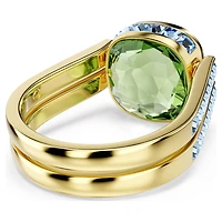 Chroma ring, Cushion cut, Multicoloured, 18K gold finish