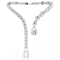 Matrix open necklace, Mixed cuts, White, Rhodium plated by SWAROVSKI