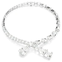 Matrix necklace, Mixed cuts, White, Rhodium plated by SWAROVSKI