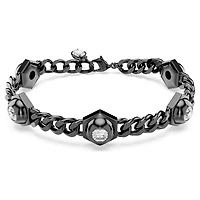 Numina bracelet, Round cut, Black, Ruthenium plated by SWAROVSKI