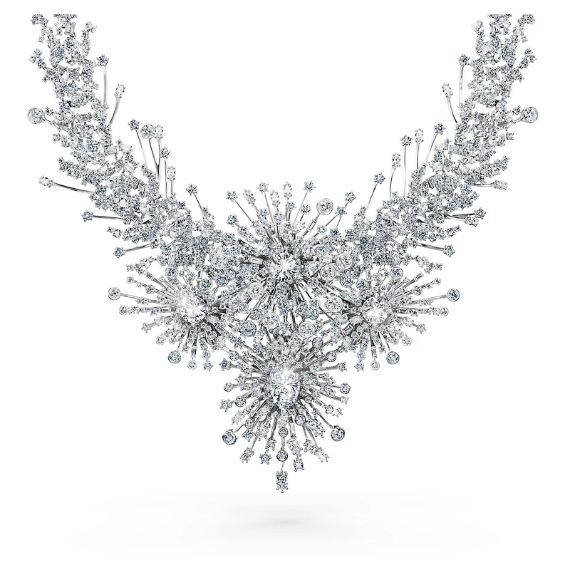 Galaxy necklace, Lab-grown diamonds 156.62 ct tw, Mixed shapes, 18K white gold by SWAROVSKI