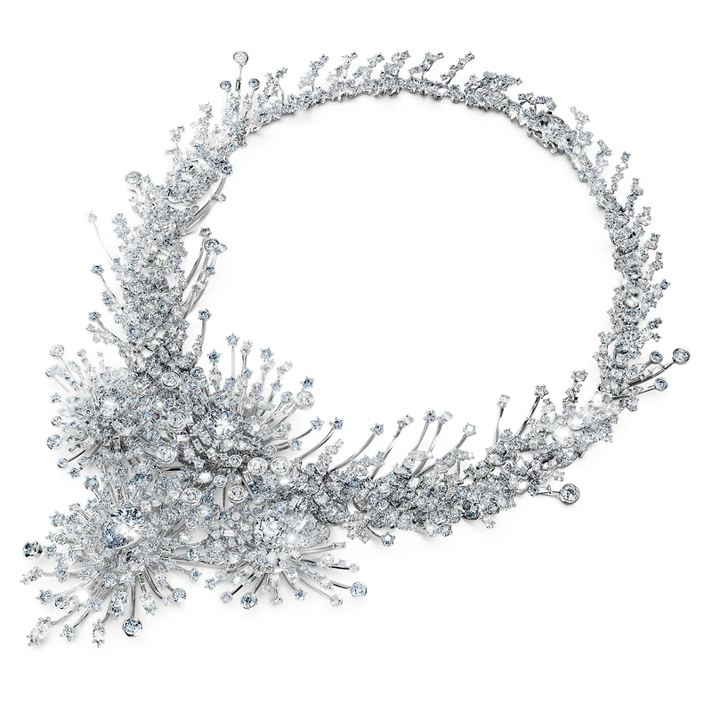 Galaxy necklace, Lab-grown diamonds 156.62 ct tw, Mixed shapes, 18K white gold by SWAROVSKI