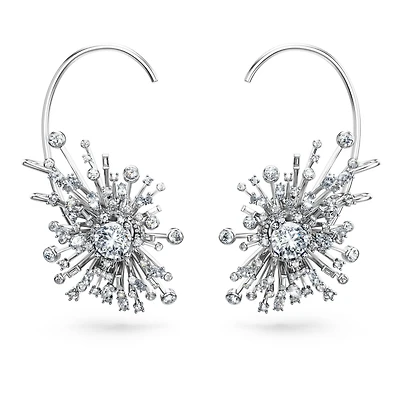 Galaxy earrings, Lab-grown diamonds 14.67 ct tw, Mixed shapes, 18K white gold