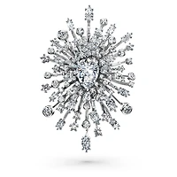 Galaxy brooch, Lab-grown diamonds 15.71 ct tw, Mixed shapes, 18K white gold by SWAROVSKI