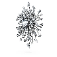 Galaxy brooch, Lab-grown diamonds 15.71 ct tw, Mixed shapes, 18K white gold by SWAROVSKI