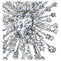 Galaxy brooch, Lab-grown diamonds 15.71 ct tw, Mixed shapes, 18K white gold by SWAROVSKI
