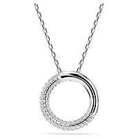 Dextera pendant, Pavé, White, Rhodium plated by SWAROVSKI