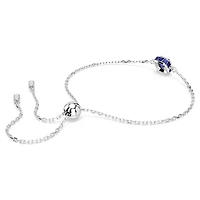 Birthstone bracelet, Square cut, September, Blue, Rhodium plated by SWAROVSKI