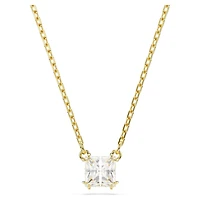 Stilla Attract pendant, Square cut, White, 18K gold finish