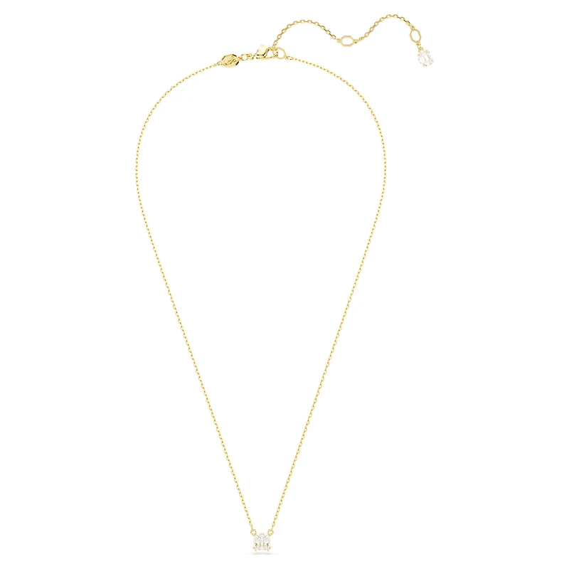 Stilla Attract pendant, Square cut, White, 18K gold finish