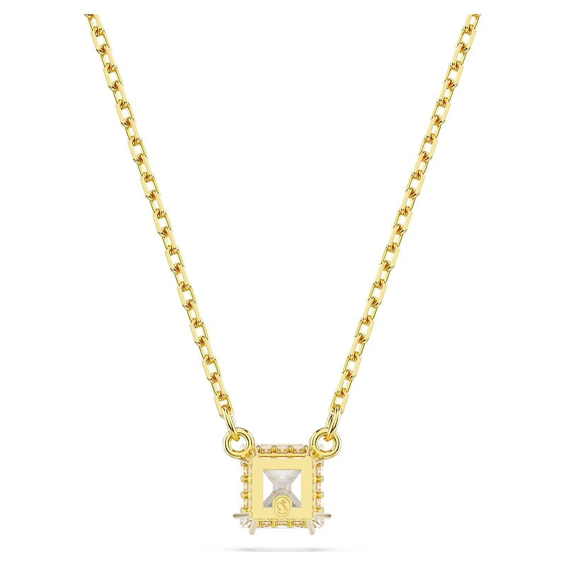 Stilla Attract pendant, Square cut, White, 18K gold finish