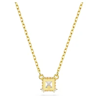 Stilla Attract pendant, Square cut, White, 18K gold finish