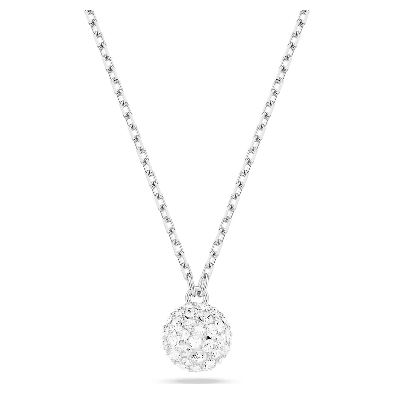 Dextera pendant, Round cut, Sphere, White, Rhodium plated by SWAROVSKI
