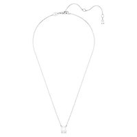 Stilla pendant, Octagon cut, White, Rhodium plated by SWAROVSKI
