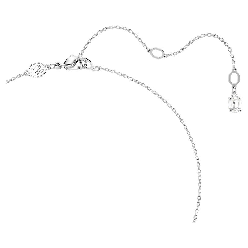 Stilla pendant, Octagon cut, White, Rhodium plated by SWAROVSKI