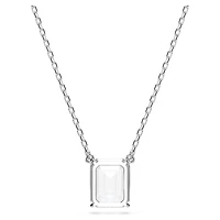 Stilla pendant, Octagon cut, White, Rhodium plated by SWAROVSKI
