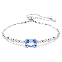 Matrix Tennis bracelet, Mixed cuts, Blue, Rhodium plated by SWAROVSKI