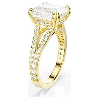 Stilla cocktail ring, Square cut, Pavé, White, 18K gold finish