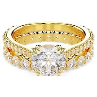 Stilla ring, Set (2), Round cut, White, 18K gold finish