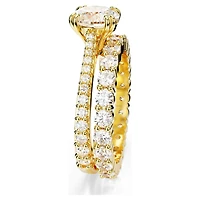 Stilla ring, Set (2), Round cut, White, 18K gold finish
