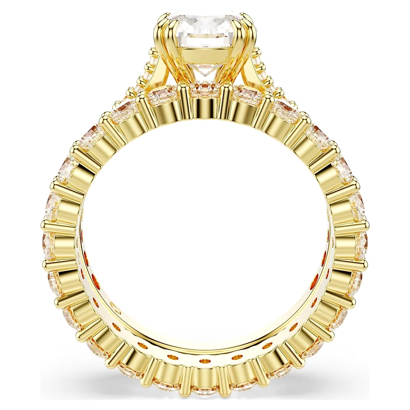 Stilla ring, Set (2), Round cut, White, 18K gold finish