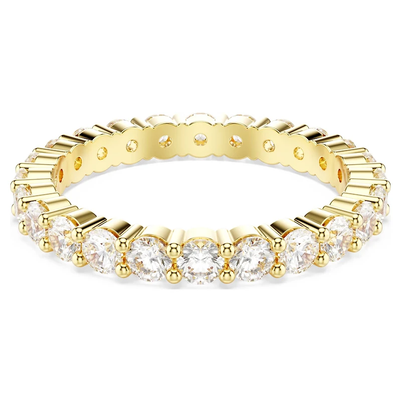 Stilla ring, Set (2), Round cut, White, 18K gold finish
