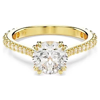 Stilla ring, Set (2), Round cut, White, Gold-tone plated by SWAROVSKI