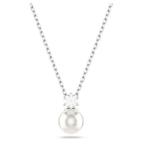 Matrix pendant, Crystal pearl, Round cut, White, Rhodium plated by SWAROVSKI