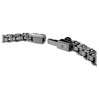 Matrix Tennis bracelet, Round cut, Gray, Ruthenium plated by SWAROVSKI