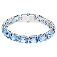 Millenia bracelet, Octagon cut, Color gradient, Blue, Rhodium plated by SWAROVSKI