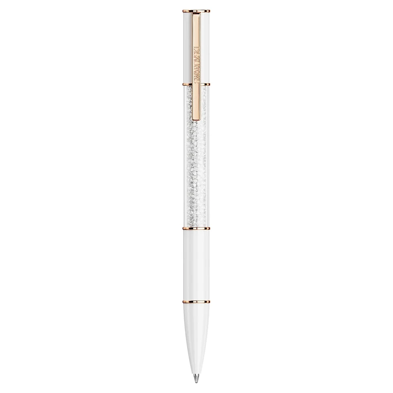 Crystalline ballpoint pen, White, Rose gold-tone plated by SWAROVSKI