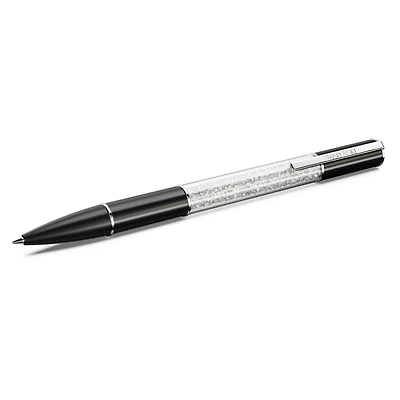 Crystalline ballpoint pen, Black, Rhodium plated