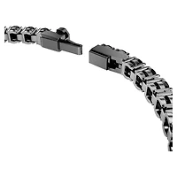 Matrix Tennis bracelet, Round cut, Black, Ruthenium plated by SWAROVSKI
