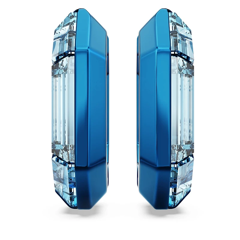 Lucent hoop earrings, Octagon shape, Small, Blue by SWAROVSKI