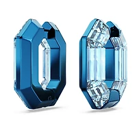 Lucent hoop earrings, Octagon shape, Small, Blue by SWAROVSKI
